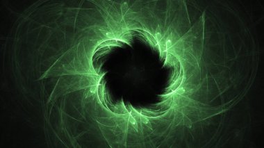 3D render soyut yeşil fraktal açık renkli