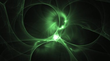 3D render soyut yeşil fraktal açık renkli