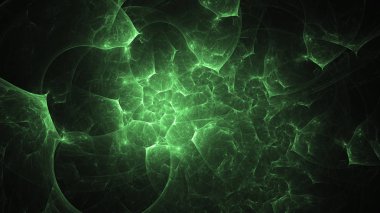 3D render soyut yeşil fraktal açık renkli