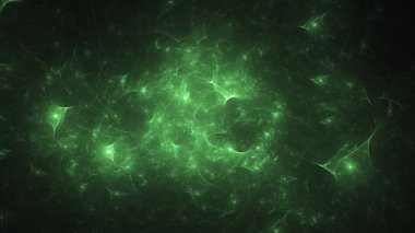 3D render soyut yeşil fraktal açık renkli