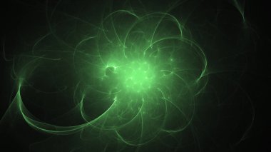 3D render soyut yeşil fraktal açık renkli