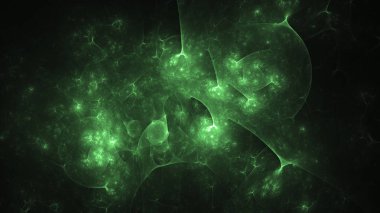 3D render soyut yeşil fraktal açık renkli