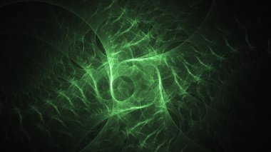 3D render soyut yeşil fraktal açık renkli