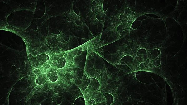 Renderização Abstrato Verde Fundo Luz Fractal — Fotografia de Stock