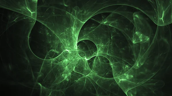 Renderização Abstrato Verde Fundo Luz Fractal — Fotografia de Stock