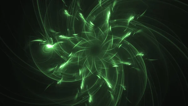 Rendering Abstract Green Fractal Light Background — Stock Photo, Image