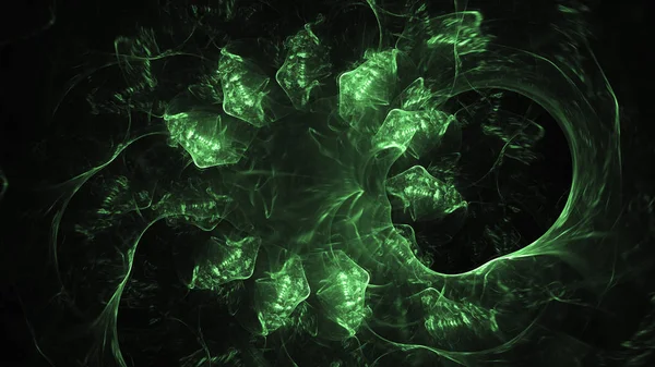 3D render soyut yeşil fraktal açık renkli