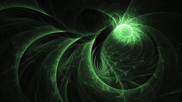 Rendering Abstract Green Fractal Light Background — Stock Photo, Image