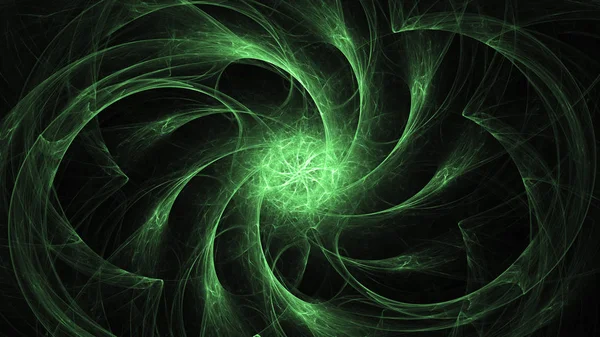 Rendering Abstract Green Fractal Light Background — Stock Photo, Image