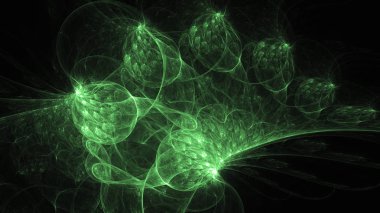 Soyut fraktal ışık arkaplanı 3 boyutlu oluşturuluyor