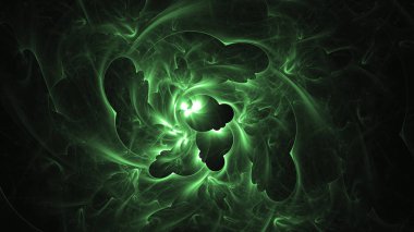 Soyut fraktal ışık arkaplanı 3 boyutlu oluşturuluyor