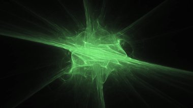 3D render soyut yeşil fraktal açık renkli