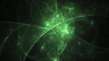 3D render soyut yeşil fraktal açık renkli