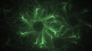 3D render soyut yeşil fraktal açık renkli