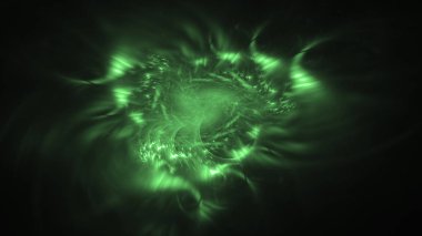 3D render soyut yeşil fraktal açık renkli