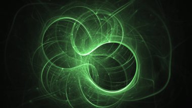 3D render soyut yeşil fraktal açık renkli