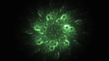 3D render soyut yeşil fraktal açık renkli