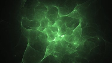 3D render soyut yeşil fraktal açık renkli