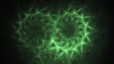 3D render soyut yeşil fraktal açık renkli