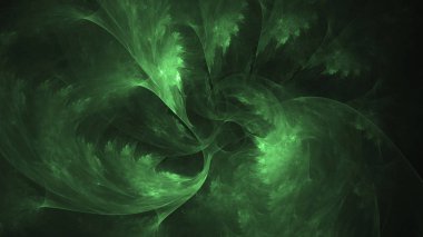 3D render soyut yeşil fraktal açık renkli