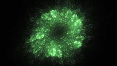 3D render soyut yeşil fraktal açık renkli