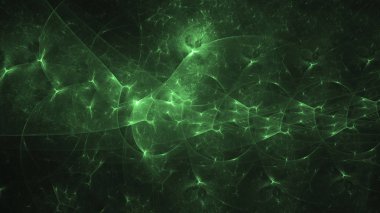 3D render soyut yeşil fraktal açık renkli