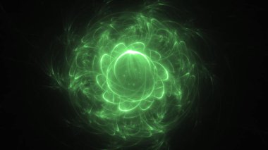 3D render soyut yeşil fraktal açık renkli