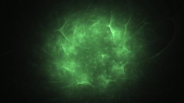 3D render soyut yeşil fraktal açık renkli