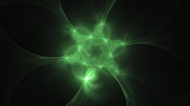 3D render soyut yeşil fraktal açık renkli