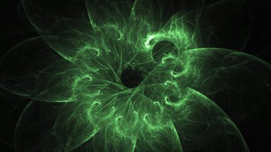 3D render soyut yeşil fraktal açık renkli