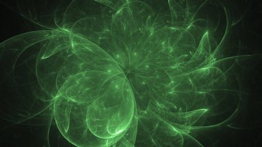 3D render soyut yeşil fraktal açık renkli