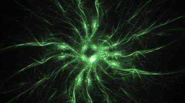 3D render soyut yeşil fraktal açık renkli