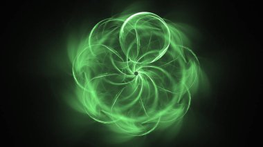 3D render soyut yeşil fraktal açık renkli