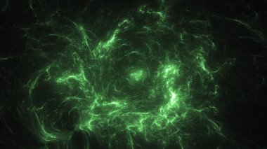 3D render soyut yeşil fraktal açık renkli