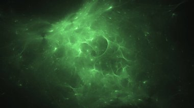 3D render soyut yeşil fraktal açık renkli