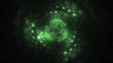 3D render soyut yeşil fraktal açık renkli