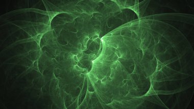 3D render soyut yeşil fraktal açık renkli