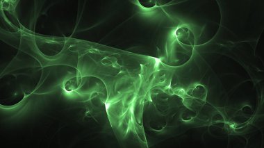 3D render soyut yeşil fraktal açık renkli