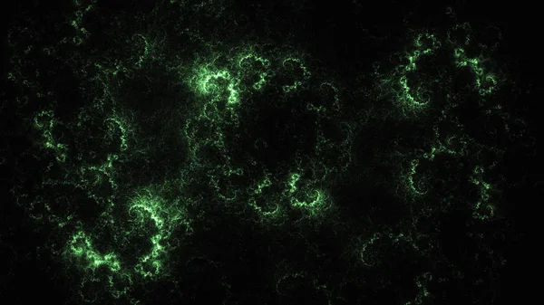 レンダリング抽象緑フラクタル光背景 — ストック写真