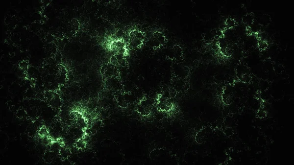 Renderização Abstrato Verde Fundo Luz Fractal — Fotografia de Stock