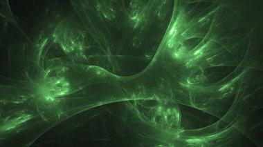 3D render soyut yeşil fraktal açık renkli