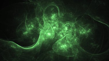 3D render soyut yeşil fraktal açık renkli