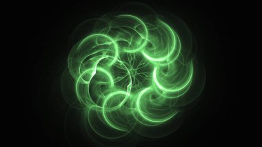 3D render soyut yeşil fraktal açık renkli