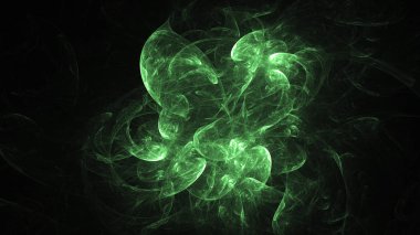 3D render soyut yeşil fraktal açık renkli