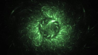 3D render soyut yeşil fraktal açık renkli