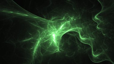 3D render soyut yeşil fraktal açık renkli