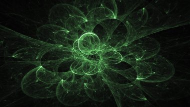 3D render soyut yeşil fraktal açık renkli