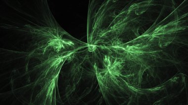 3D render soyut yeşil fraktal açık renkli