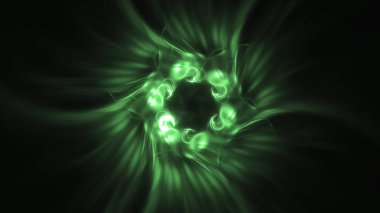 3D render soyut yeşil fraktal açık renkli