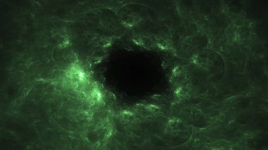 3D render soyut yeşil fraktal açık renkli